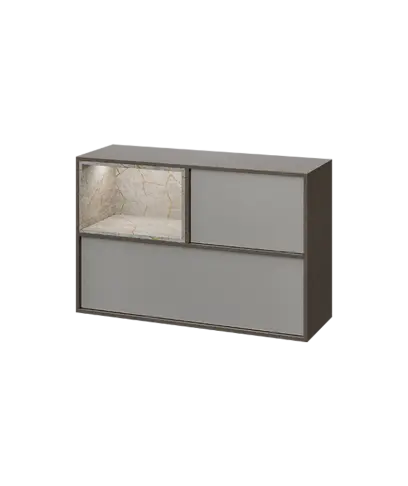 ERE H1231 L horní modul, levý, 2-výklop/nika, 770x1200x400, metalická